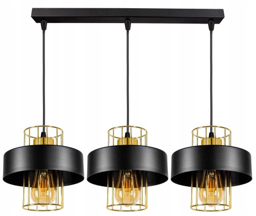 Lampa wisząca LOFT druciak  BLACK GOLD mosiądz #1397