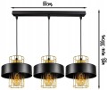 Lampa wisząca LOFT druciak  BLACK GOLD mosiądz #1397