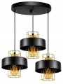 Lampa wisząca LOFT druciak BLACK GOLD mosiądz #1398