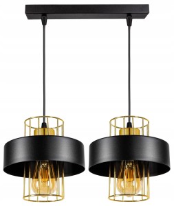 Lampa wisząca LOFT druciak BLACK GOLD mosiądz #1396