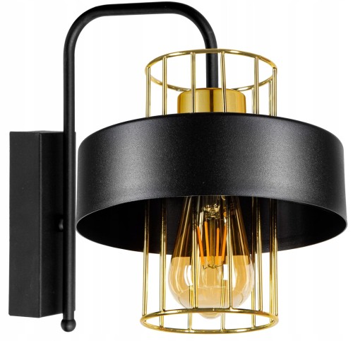 Kinkiet LOFT druciak BLACK GOLD mosiądz #1400M