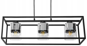 Lampa wisząca 3-punktowa AQUARIUM CHROM czarny/chrom #1405