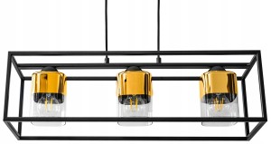 Lampa wisząca 3-punktowa AQUARIUM GOLD czarny/złoty #1402