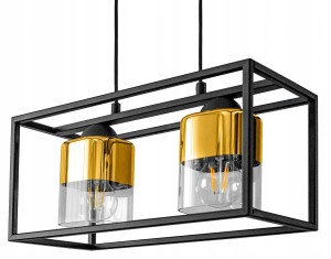 Lampa wisząca 2-punktowa AQUARIUM GOLD czarny/złoty #1401