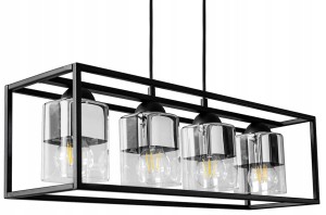 Lampa wisząca 4-punktowa AQUARIUM CHROM czarny/chrom #1406 