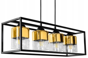 Lampa wisząca 4-punktowa AQUARIUM GOLD czarny/złoty #1403