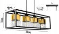 Lampa wisząca 4-punktowa AQUARIUM GOLD czarny/złoty #1403
