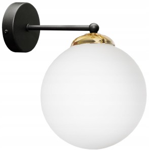 Kinkiet 1-punktowy kulka szklana MILO BLACK GOLD  #1109