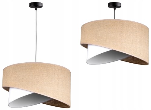 Lampa wisząca 1-punktowa z abażurem BOHO DUO juta/biały #1145 
