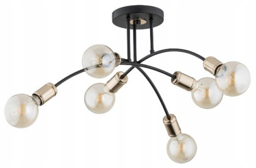 Lampa sufitowa 6-punktowa loftowa LANTI czarny