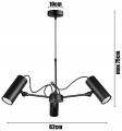 Żyrandol reflektor TUBA LOFT BLACK 3-pkt #1236 