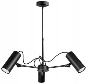 Żyrandol reflektor TUBA LOFT BLACK 3-pkt #1236 