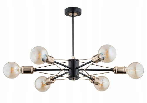 Lampa sufitowa 6-punktowa TANDEM II czarny/złoty