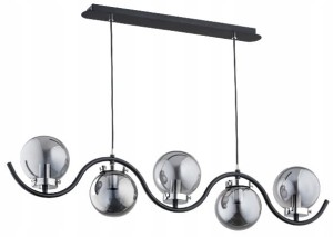 Lampa nowoczesna wisząca 5-punktowa KORDA chrom/czarny
