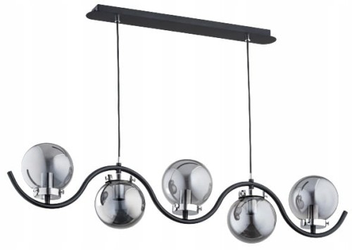 Lampa nowoczesna wisząca 5-punktowa KORDA chrom/czarny