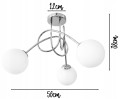 Lampa sufitowa 3-punktowa MILO CHROM #1274