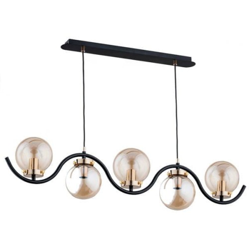 Lampa wisząca 5-punktowa nowoczesna KORDA złoty/czarny