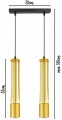 Lampa wisząca 2-punktowa TUBA LOFT GOLD BLACK #1391