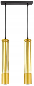 Lampa wisząca 2-punktowa TUBA LOFT GOLD BLACK #1391