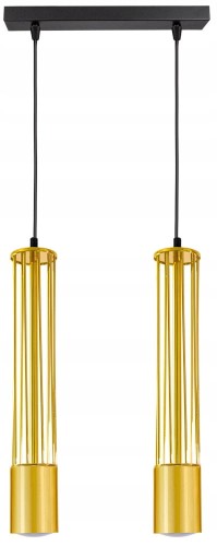 Lampa wisząca 2-punktowa TUBA LOFT GOLD BLACK #1391