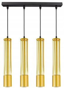 Lampa wisząca 4-punktowa TUBA LOFT GOLD BLACK #1393