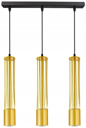 Lampa wisząca 3-punktowa TUBA LOFT GOLD BLACK #1392