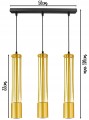 Lampa wisząca 3-punktowa TUBA LOFT GOLD BLACK #1392