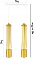 Lampa wisząca 2-punktowa TUBA LOFT GOLD WHITE #1386