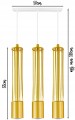 Lampa wisząca 3-punktowa TUBA LOFT GOLD WHITE #1387