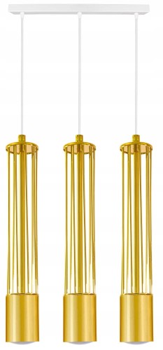 Lampa wisząca 3-punktowa TUBA LOFT GOLD WHITE #1387