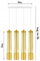 Lampa wisząca 4-punktowa TUBA LOFT GOLD WHITE #1388