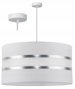 Lampa wisząca ABAŻUR biały ze srebrnym #1193