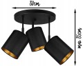 Lampa sufitowa plafon TUBA LOFT BLACK abażury czarne #1121