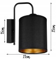 KINKIET TUBA LOFT BLACK abażur czarny #1126