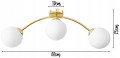 Lampa sufitowa krótka GOLD 3 kulka szklana #1430