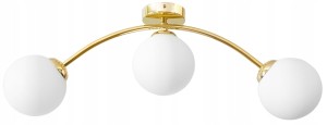 Lampa sufitowa krótka GOLD 3 kulka szklana #1430