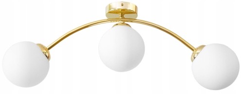 Lampa sufitowa krótka GOLD 3 kulka szklana #1430