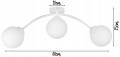 Lampa sufitowa krótka WHITE 3 kulka szklana #1308