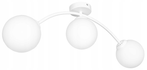 Lampa sufitowa krótka WHITE 3 kulka szklana #1308
