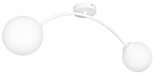 Lampa sufitowa krótka WHITE 2 kulka szklana #1307