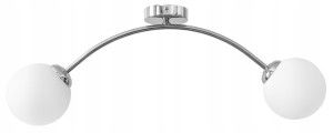 Lampa sufitowa krótka CHROM 2 kulka szklana #1262