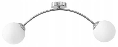 Lampa sufitowa krótka CHROM 2 kulka szklana #1262