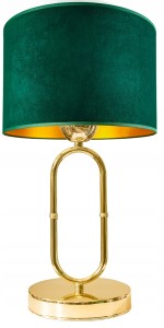 Lampka stołowa GOLD ABAŻUR welur zielono złoty #1425 