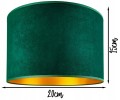 Lampa stołowa/biurkowa z welurowym abażurem ABAŻUR GREEN zielony #1423