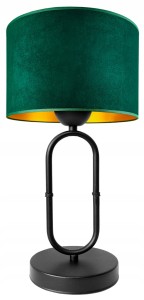 Lampa stołowa/biurkowa z welurowym abażurem ABAŻUR GREEN zielony #1423