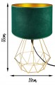 Lampa stołowa/biurkowa z welurowym abażurem ABAŻUR GREEN zielony #1427