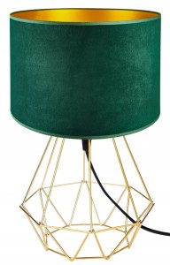 Lampa stołowa/biurkowa z welurowym abażurem ABAŻUR GREEN zielony #1427
