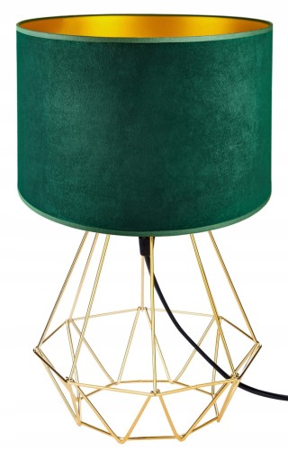 Lampa stołowa/biurkowa z welurowym abażurem ABAŻUR GREEN zielony #1427