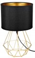 Lampka stołowa GOLD ABAŻUR welur czarno złoty #1428