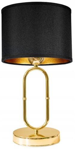 Lampka stołowa GOLD ABAŻUR welur czarno złoty #1426